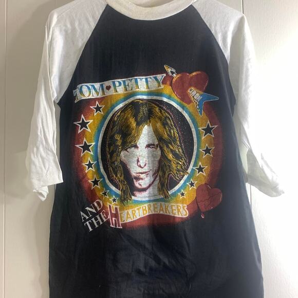 1983 TOM PETTY & THE HEARTBREAKERS single stitch raglan baseball tee shirt M - Picture 3 of 8